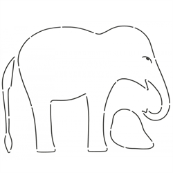 quiltestencil med stor elefant